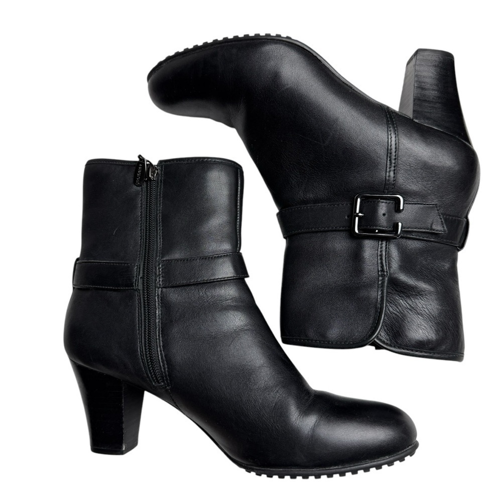 Clarks boots Artisan Waterproof Black Leather Ankle SZ 8M Whimsigoth Witchycore - Picture 4 of 11